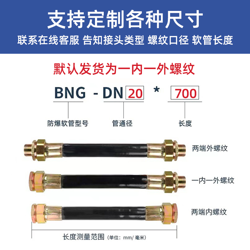 BNG防爆管挠性连接管DN15 20 25 32 40 50橡胶软管挠性穿线管定制 - 图2