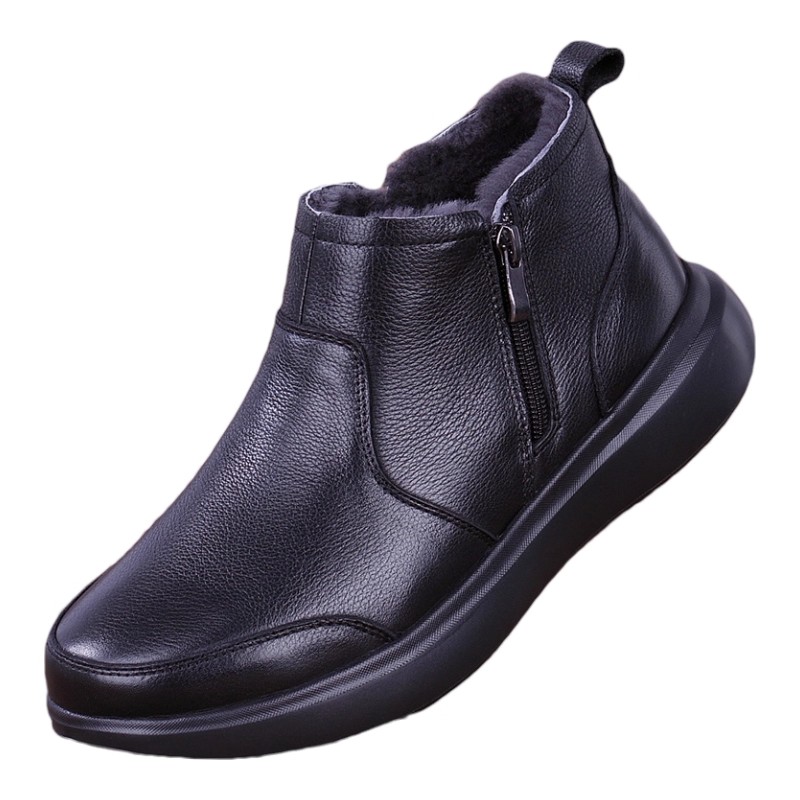 WLOFSD潮牌外贸真皮男鞋2025年冬季新款高帮棉皮鞋保暖东北雪地靴 - 图3