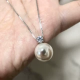 Импортная подвеска из жемчуга с цирконом, ожерелье, серебро 925 пробы