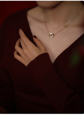 白贝母轻奢精致高级感纯银项链