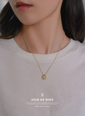 镂空咖啡豆复古设计感锁骨项链