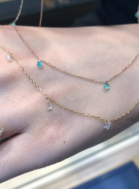 S925纯银镀金满天星项链女叠戴