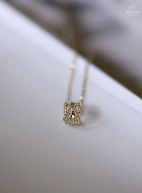 设计感唯美路路通吊坠纯银项链女