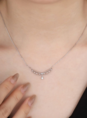 925纯银超闪烟花城堡项链女轻奢