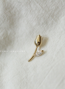 郁金香花项链女气质小众设计感