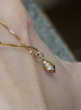 闪钻小海螺吊坠项链锁骨链迷你