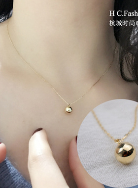百搭金球转运珠项链锁骨链女