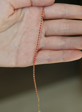 925纯银镀18K金红绳编织手链女