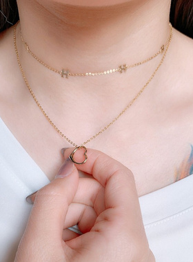 光面爱心桃心吊坠项链女简约百搭