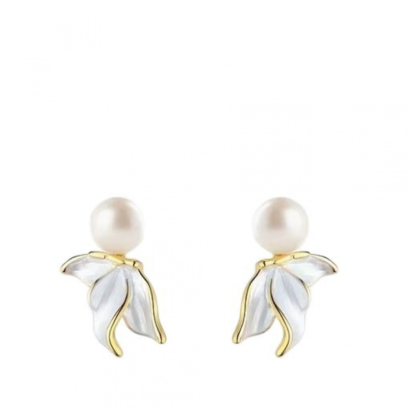 ROMANTIC925纯银珍珠鱼尾耳钉女耳环新款爆款轻奢小众设计感耳饰 - 图3