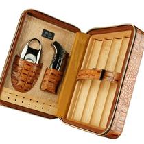 Cuban cigar leather jacket solid wood Cuban cigar tool gift box with moisturizing function cigar knife lighter