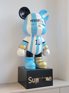 轻奢创意手绘暴力熊大摆件存钱罐客厅电视柜旁落地礼品开业装饰品