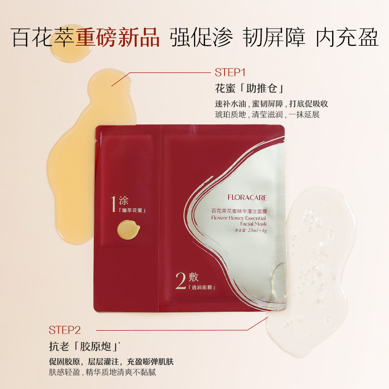 【晁然年货节】百花萃花蜜面膜补水保湿抗皱紧致面部护肤贴片面膜,淘宝优惠券,粉丝福利购,淘宝优惠卷