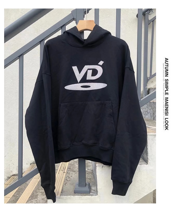 Vujade 006 字母VD刺绣卫衣 Cleanfit重磅宽松连帽Vibe风ken同款 - 图2