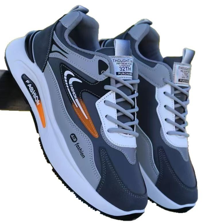 冬季加绒鞋子男皮面防水运动鞋潮流百搭休闲老爹鞋软底防滑跑步鞋,淘宝优惠券,粉丝福利购,淘宝优惠卷