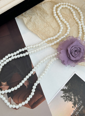柏林花事玫瑰珍珠项链女高级感轻