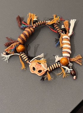 新中式狐狸面具串珠手链小众复古