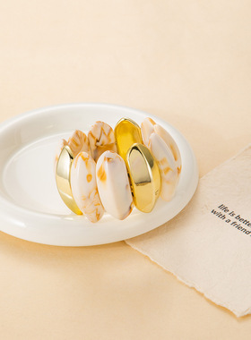 欧美复古晕染亚克力弹力手镯个性