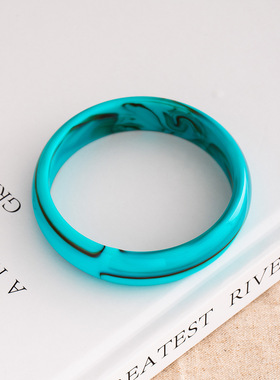 个性晕染亚克力圆形手镯时尚通勤