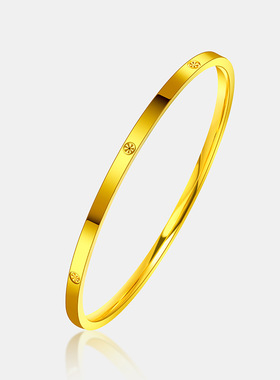 古法金色米字星点手镯CNC精工