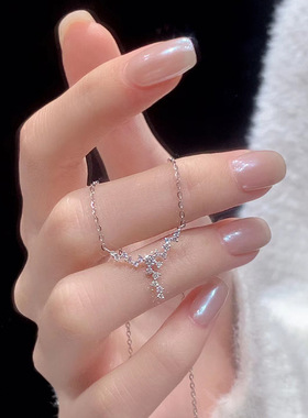 星星项链女轻奢小众设计锆石星河