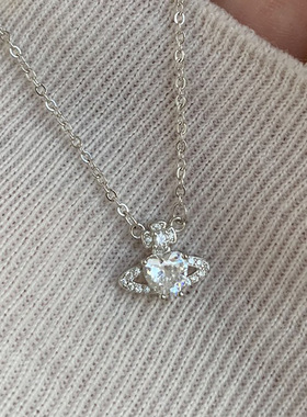 土星项链女轻奢小众设计感闪钻