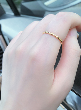 竹节戒指女小众设计感竹子食指戒