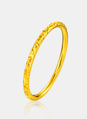 古法金色碎冰冰手镯CNC精工纳米