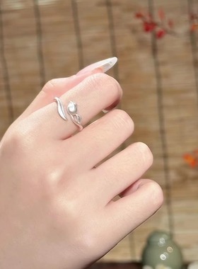 郁金香戒指女森系田园风磨砂哑光