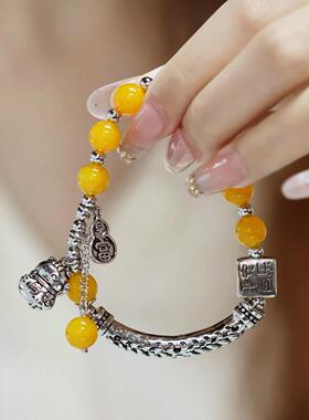 暴富招财猫手链女款新中式复古