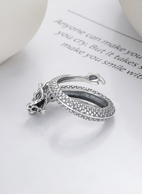 开口s925银戒指男女款