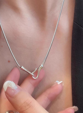 新品鱼钩扣蛇骨链小众设计冷淡风