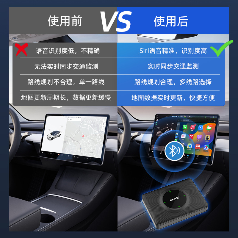 适用Tesla特斯拉ModelS3XY无线CarPlay车载导航投屏升级互联盒子 - 图2