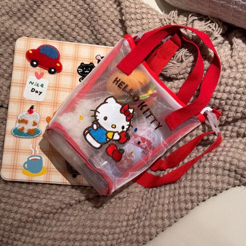 hellokitty网纱游泳包手提袋便携大容量沙滩包手拎斜挎洗澡收纳包 - 图1