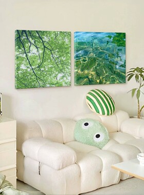 方形大树风景装饰画仿油画唯美创意小众艺术高级感卧室客厅摆挂画