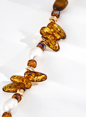 S925银天然珍珠琉璃虎眼石手链