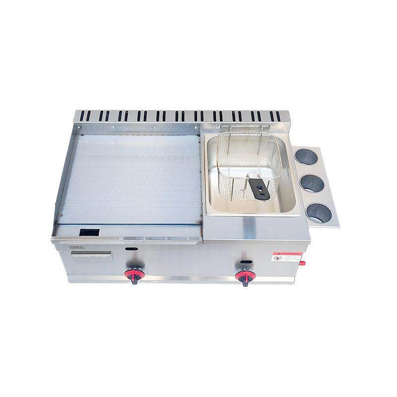 商用燃煤气铁板鱿鱼烤冷面多功能扒炉加单炸锅组合炸炉铁板炉摆摊,淘宝优惠券,粉丝福利购,淘宝优惠卷