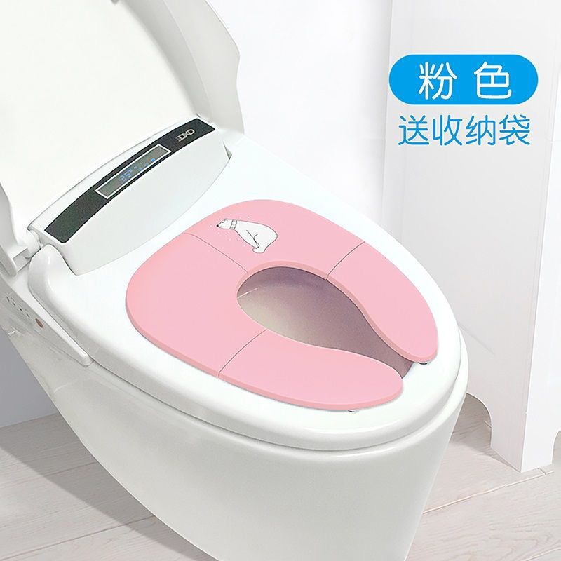 儿童折叠马桶圈宝宝旅行马桶垫酒店外出折叠式坐便垫可折叠收纳E4 - 图1