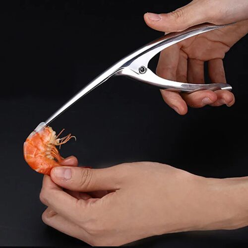 不锈钢剥虾器去虾线刀剥虾壳剔除虾壳开虾背剔除刀家用厨房工具 - 图0