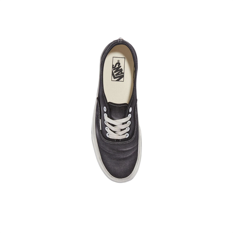 Vans/官方正品男鞋 Authentic 复古做旧经典休闲板鞋 水洗黑色