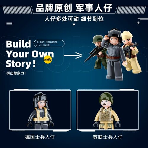 小鲁班T72B经典坦克军事系列重型装甲车男孩拼装积木玩具世界大战 - 图3
