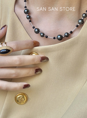 复古黑色马眼开口戒钛钢18K镀金