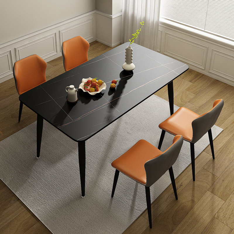 索菲亚岩板餐桌家用小户型现代简约轻奢吃饭桌子长方形大理石餐桌