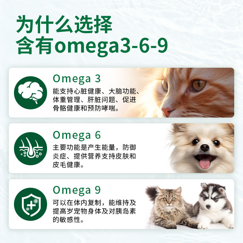 澳洲nas鱼油猫用狗狗omega3犬用美毛防掉深海鱼油宠物专用鱼肝油