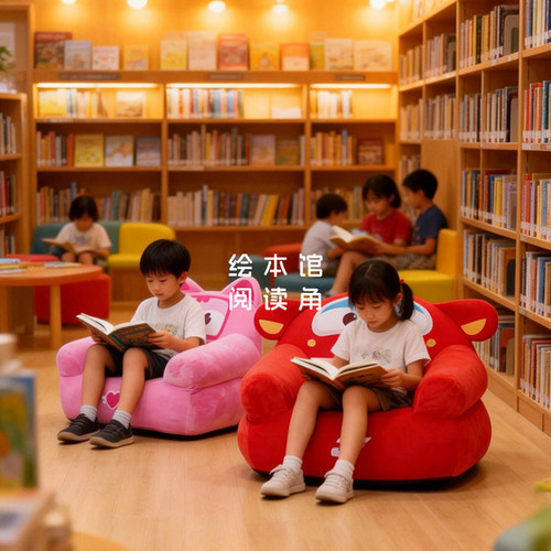 卡通乐迪儿童懒人沙发阅读角座椅可爱宝宝靠背椅婴儿小沙发可拆洗 - 图3