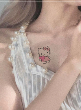 凯蒂猫 Kitty彩色纹身贴防水女持久锁骨小图案少女心贴纸ins