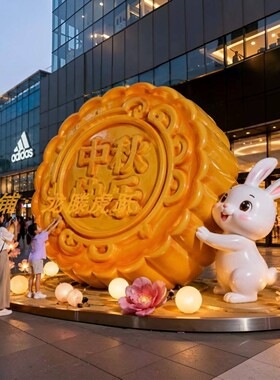 中秋节大型仿真月饼雕塑摆件