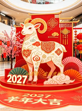 2027羊年大吉生肖羊美陈摆件