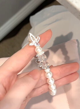 8mm天然奶白晶贝珠手链