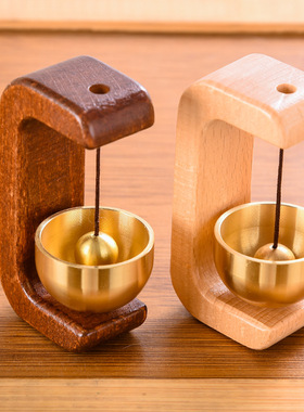 黄铜多巴胺风铃吸门式入户磁吸木质门铃商铺进门提醒铃铛新装饰